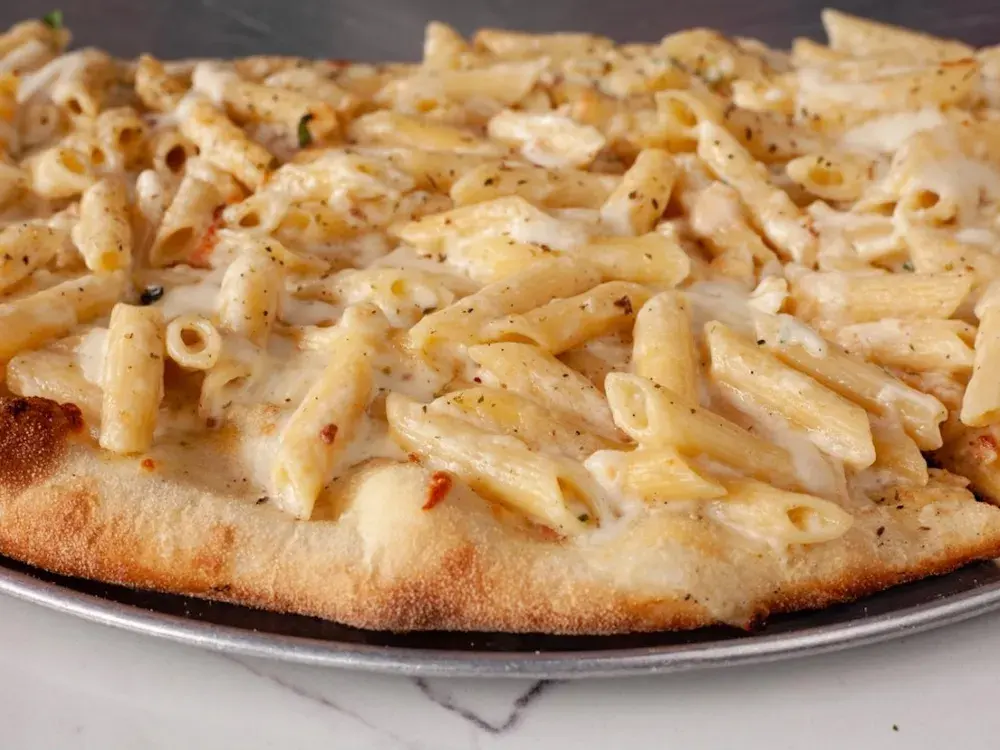 Penne Pasta Alfredo Pizza